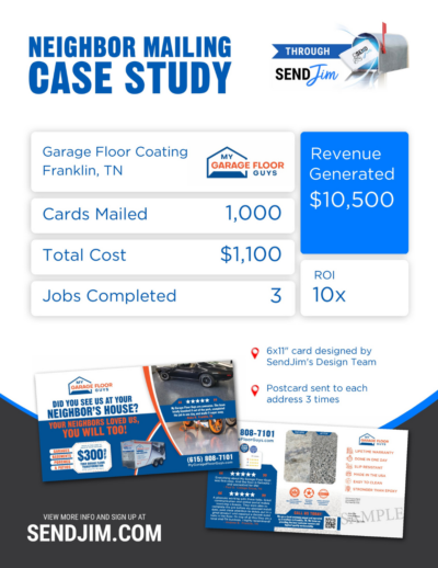 Send Jim Case Studies with Garage Floor Coating