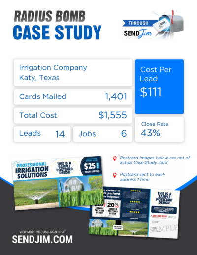 Send Jim Case Studies with Texas Irrigation Company