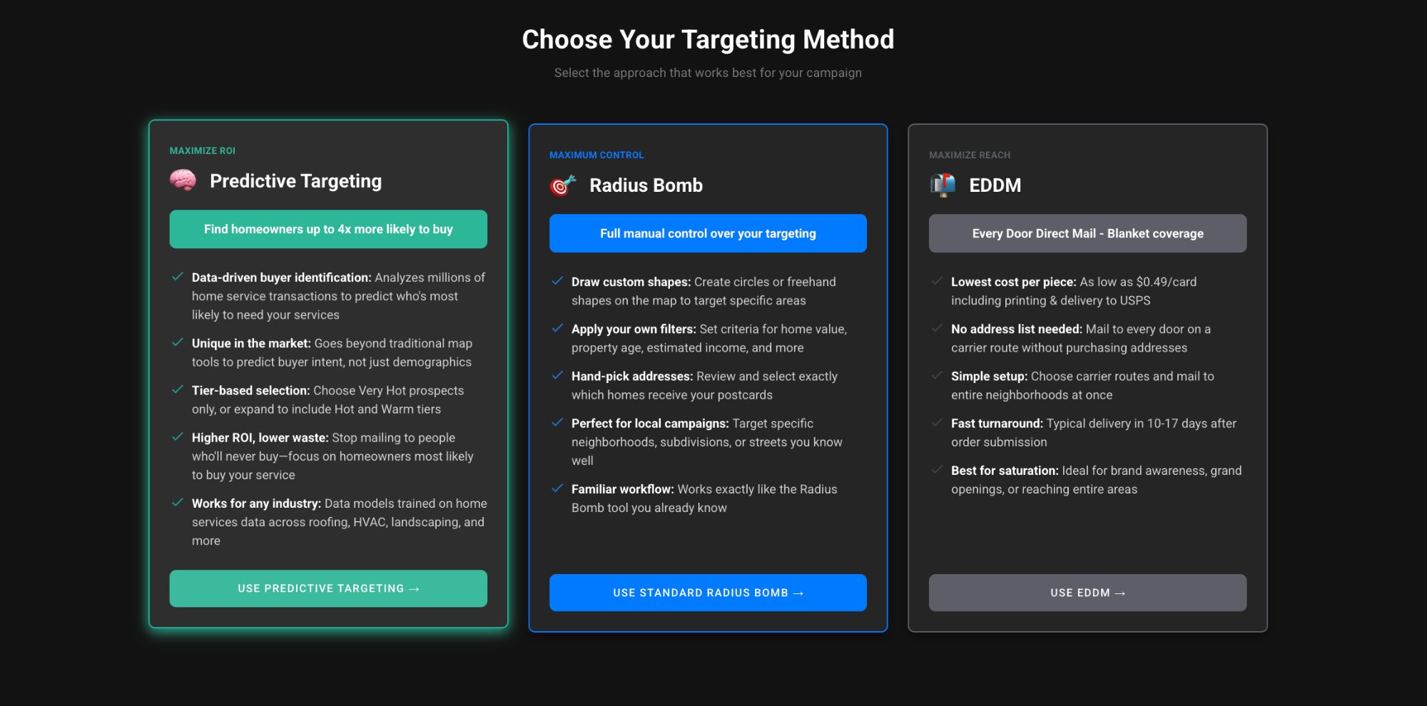 Choose Targeting Method
